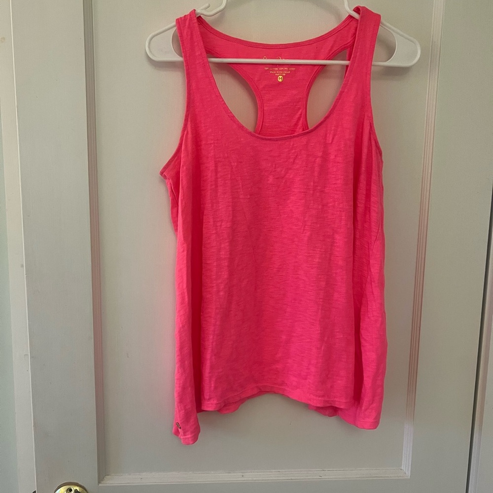 Lilly Pulitzer Hotty Pink Racerback Tank Top - M